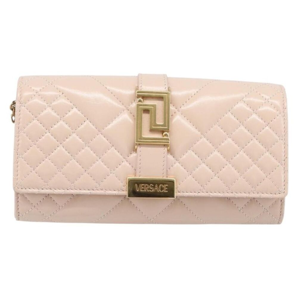 Versace Greca Goddess Convertible Clutch Leather Pink Leather Shoulder Bag Bag